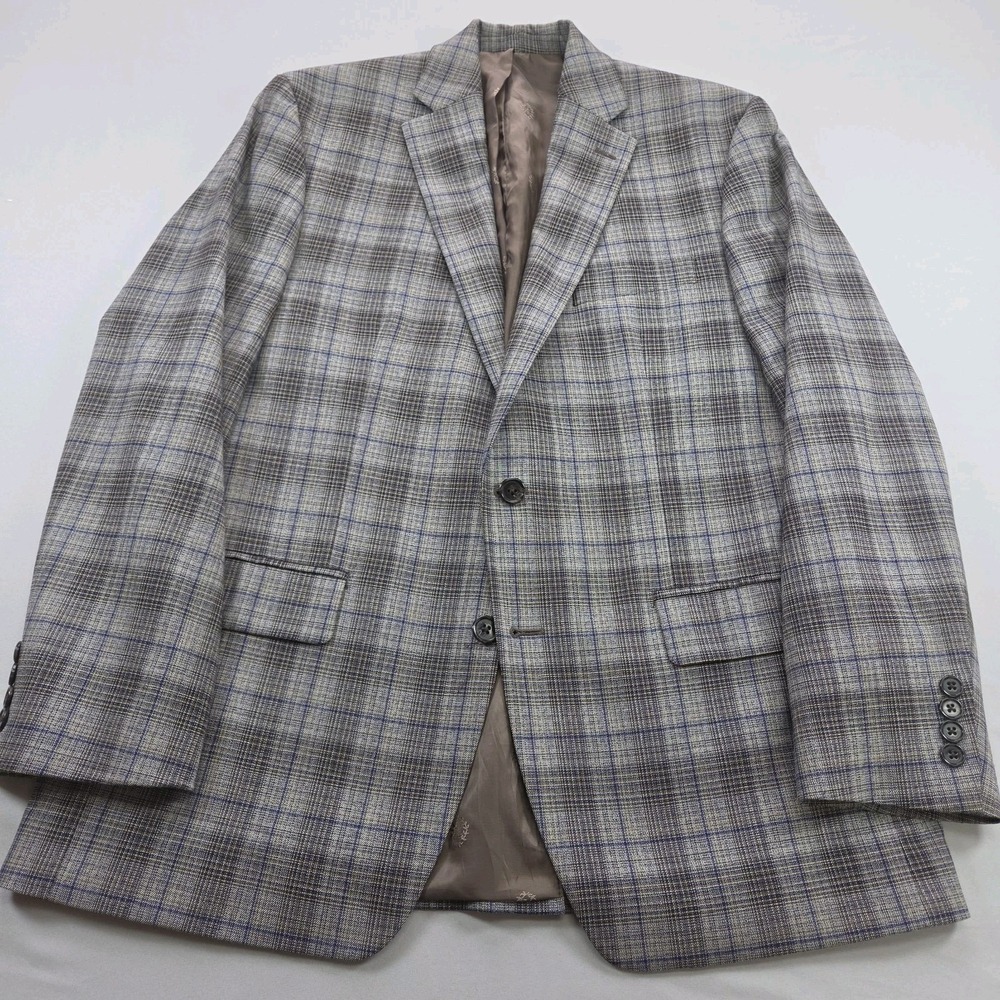 Ralph Lauren LRL Blazer Men's 42R Gray Plaid Stretch Sport Coat Jacket
